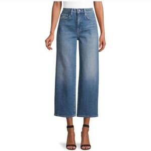 Lafayette 148 New York Wyckoff High Rise Cropped Wide Leg Jeans Size 29